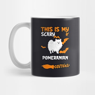 Pomeranian White Costume Halloween Lazy Scary Dog Mug